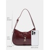 image:imageRoseSeek Womens Retro Vintage Zipper Shoulder Bag Adjustable Strap Elegant Underarm Purse HandbagsBurgundy