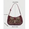image:imageRoseSeek Womens Retro Vintage Zipper Shoulder Bag Adjustable Strap Elegant Underarm Purse HandbagsBurgundy Cheetah