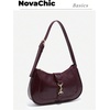 image:imageRoseSeek Womens Retro Vintage Zipper Shoulder Bag Adjustable Strap Elegant Underarm Purse HandbagsBurgundy Red