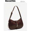 image:imageRoseSeek Womens Retro Vintage Zipper Shoulder Bag Adjustable Strap Elegant Underarm Purse HandbagsChocolate Brown
