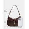 image:imageRoseSeek Womens Retro Vintage Zipper Shoulder Bag Adjustable Strap Elegant Underarm Purse HandbagsChocolate Brown