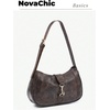 image:imageRoseSeek Womens Retro Vintage Zipper Shoulder Bag Adjustable Strap Elegant Underarm Purse HandbagsCoffee Brown