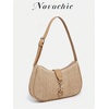 image:imageRoseSeek Womens Retro Vintage Zipper Shoulder Bag Adjustable Strap Elegant Underarm Purse HandbagsLight Khaki