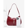 image:imageRoseSeek Womens Retro Vintage Zipper Shoulder Bag Adjustable Strap Elegant Underarm Purse HandbagsRed