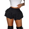 image:imageRoseSeek Womens Sequin Glitter Booty Shorts Layered Ruffle Sparkly Skirts High Waisted Club Party Rave Cheeky SkortsBlack