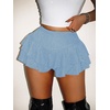 image:imageRoseSeek Womens Sequin Glitter Booty Shorts Layered Ruffle Sparkly Skirts High Waisted Club Party Rave Cheeky SkortsPure Light Blue
