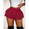 image:imageRoseSeek Womens Sequin Glitter Booty Shorts Layered Ruffle Sparkly Skirts High Waisted Club Party Rave Cheeky SkortsPure Red