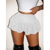 image:imageRoseSeek Womens Sequin Glitter Booty Shorts Layered Ruffle Sparkly Skirts High Waisted Club Party Rave Cheeky SkortsSolid Glitter White