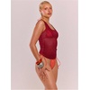 image:imageRoseSeek Womens Sheer Square Neck Tank Top Sleeveless Fitted Vacation Summer Tops Basic ShirtBurgundy