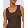 image:imageRoseSeek Womens Sheer Square Neck Tank Top Sleeveless Fitted Vacation Summer Tops Basic ShirtCoffee Brown