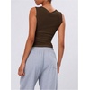 image:imageRoseSeek Womens Sheer Square Neck Tank Top Sleeveless Fitted Vacation Summer Tops Basic ShirtCoffee Brown