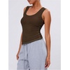 image:imageRoseSeek Womens Sheer Square Neck Tank Top Sleeveless Fitted Vacation Summer Tops Basic ShirtCoffee Brown