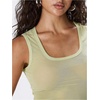 image:imageRoseSeek Womens Sheer Square Neck Tank Top Sleeveless Fitted Vacation Summer Tops Basic ShirtGreen