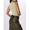 image:imageRoseSeek Womens Sheer Square Neck Tank Top Sleeveless Fitted Vacation Summer Tops Basic ShirtGreen