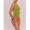 image:imageRoseSeek Womens Sheer Square Neck Tank Top Sleeveless Fitted Vacation Summer Tops Basic ShirtOlive Green