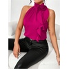 image:imageRoseSeek Womens Summer Halter Tops Floral Appliques Sleeveless Work Shirts Blouses for Women Dressy CasualBright Pink