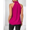 image:imageRoseSeek Womens Summer Halter Tops Floral Appliques Sleeveless Work Shirts Blouses for Women Dressy CasualBright Pink