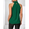 image:imageRoseSeek Womens Summer Halter Tops Floral Appliques Sleeveless Work Shirts Blouses for Women Dressy CasualGreen