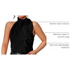 image:imageRoseSeek Womens Summer Halter Tops Floral Appliques Sleeveless Work Shirts Blouses for Women Dressy CasualPure Black