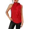 image:imageRoseSeek Womens Summer Halter Tops Floral Appliques Sleeveless Work Shirts Blouses for Women Dressy CasualRed