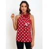 image:imageRoseSeek Womens Summer Halter Tops Floral Appliques Sleeveless Work Shirts Blouses for Women Dressy CasualRed Graphic