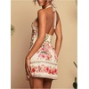 image:imageRoseSeek Womens Tropical Floral Backless Halter Dresses Cut Out Knot Front Sleeveless Vacation Short DressPink