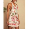 image:imageRoseSeek Womens Tropical Floral Backless Halter Dresses Cut Out Knot Front Sleeveless Vacation Short DressPink