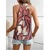image:imageRoseSeek Womens Tropical Paisley Print Halter Blouse Sleeveless Boho Shirt Tops Button Back Vacation TopsApricot
