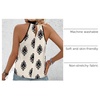 image:imageRoseSeek Womens Tropical Paisley Print Halter Blouse Sleeveless Boho Shirt Tops Button Back Vacation TopsBlack Apricot