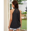 image:imageRoseSeek Womens Tropical Paisley Print Halter Blouse Sleeveless Boho Shirt Tops Button Back Vacation TopsBlack Dots