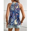 image:imageRoseSeek Womens Tropical Paisley Print Halter Blouse Sleeveless Boho Shirt Tops Button Back Vacation TopsBlue