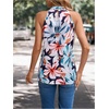 image:imageRoseSeek Womens Tropical Paisley Print Halter Blouse Sleeveless Boho Shirt Tops Button Back Vacation TopsBlue and Red