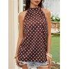image:imageRoseSeek Womens Tropical Paisley Print Halter Blouse Sleeveless Boho Shirt Tops Button Back Vacation TopsBrown Dots