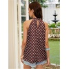 image:imageRoseSeek Womens Tropical Paisley Print Halter Blouse Sleeveless Boho Shirt Tops Button Back Vacation TopsBrown Dots