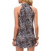 image:imageRoseSeek Womens Tropical Paisley Print Halter Blouse Sleeveless Boho Shirt Tops Button Back Vacation TopsLight Brown