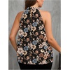 image:imageRoseSeek Womens Tropical Paisley Print Halter Blouse Sleeveless Boho Shirt Tops Button Back Vacation TopsMix Floral