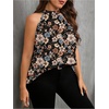 image:imageRoseSeek Womens Tropical Paisley Print Halter Blouse Sleeveless Boho Shirt Tops Button Back Vacation TopsMix Floral