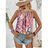 image:imageRoseSeek Womens Tropical Paisley Print Halter Blouse Sleeveless Boho Shirt Tops Button Back Vacation TopsPink Purple