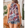image:imageRoseSeek Womens Tropical Paisley Print Halter Blouse Sleeveless Boho Shirt Tops Button Back Vacation TopsRust Brown
