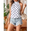 image:imageRoseSeek Womens Tropical Paisley Print Halter Blouse Sleeveless Boho Shirt Tops Button Back Vacation TopsWhite Dots