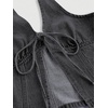 image:imageRoseSeek Womens Y2K Denim Halter Tops Sleeveless Bowknot Split Hem Tank Top Going Out ClothesLight Black