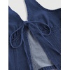 image:imageRoseSeek Womens Y2K Denim Halter Tops Sleeveless Bowknot Split Hem Tank Top Going Out ClothesLight Blue