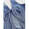 image:imageRoseSeek Womens Y2K Denim Halter Tops Sleeveless Bowknot Split Hem Tank Top Going Out ClothesLight Wash