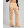 image:imageRoseSeek Womens Y2K Floral Lace See Through Pants Sheer Straight Leg Long Pants Club WearApricot