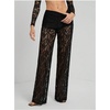 image:imageRoseSeek Womens Y2K Floral Lace See Through Pants Sheer Straight Leg Long Pants Club WearBlack
