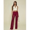 image:imageRoseSeek Womens Y2K Floral Lace See Through Pants Sheer Straight Leg Long Pants Club WearBurgundy