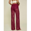 image:imageRoseSeek Womens Y2K Floral Lace See Through Pants Sheer Straight Leg Long Pants Club WearBurgundy