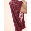 image:imageRoseSeek Womens Y2K Floral Lace See Through Pants Sheer Straight Leg Long Pants Club WearBurgundy Red