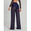 image:imageRoseSeek Womens Y2K Floral Lace See Through Pants Sheer Straight Leg Long Pants Club WearDeep Blue
