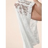 image:imageRoseSeek Womens Y2K Floral Lace See Through Pants Sheer Straight Leg Long Pants Club WearPure White